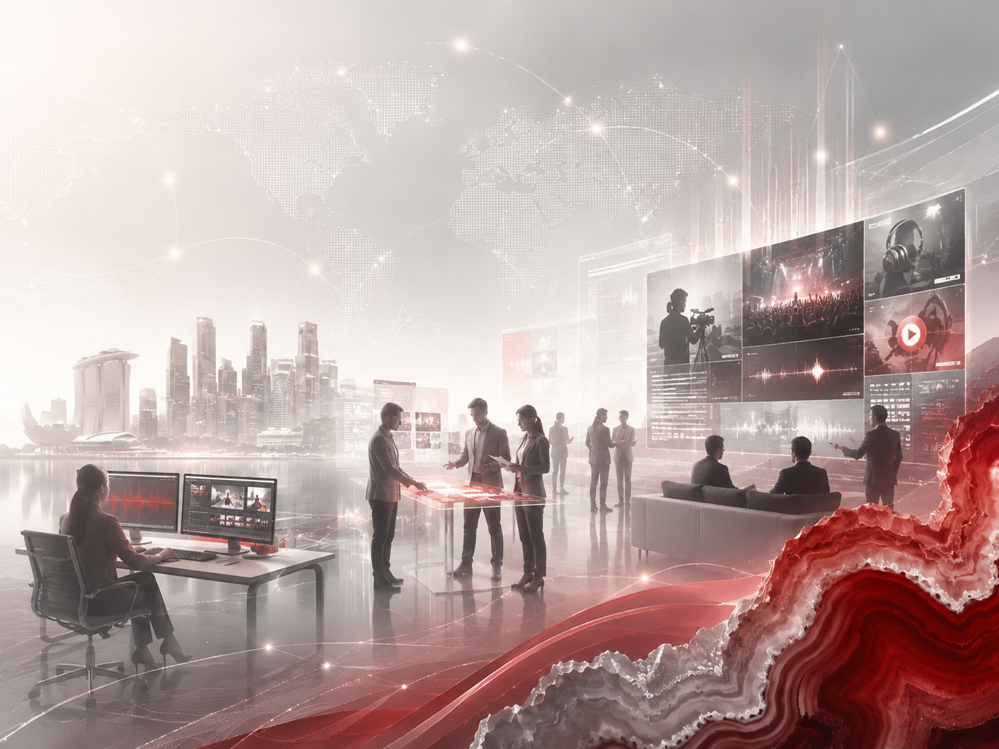 Digital media collaboration and business operations visual